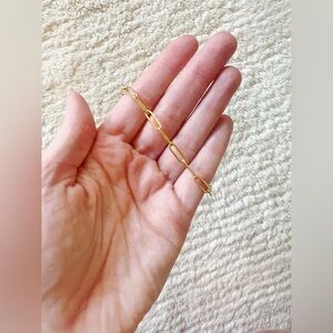 EUC Express J. Crew Paperclip Chain Gold Bracelet Adjustable Jewelry Holiday